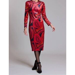 Tyler Boe Dana Paisley Velvet Midi Dress Small S